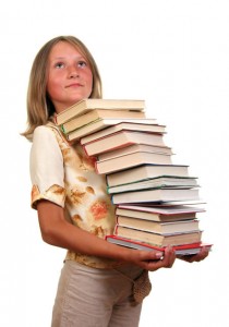 girl with books